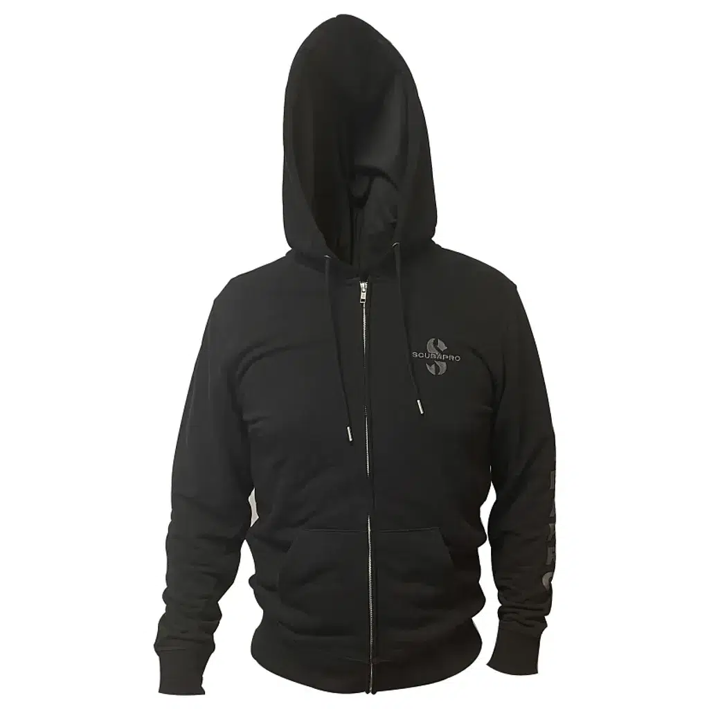 HOODIE W FRONT-ZIP BLACK