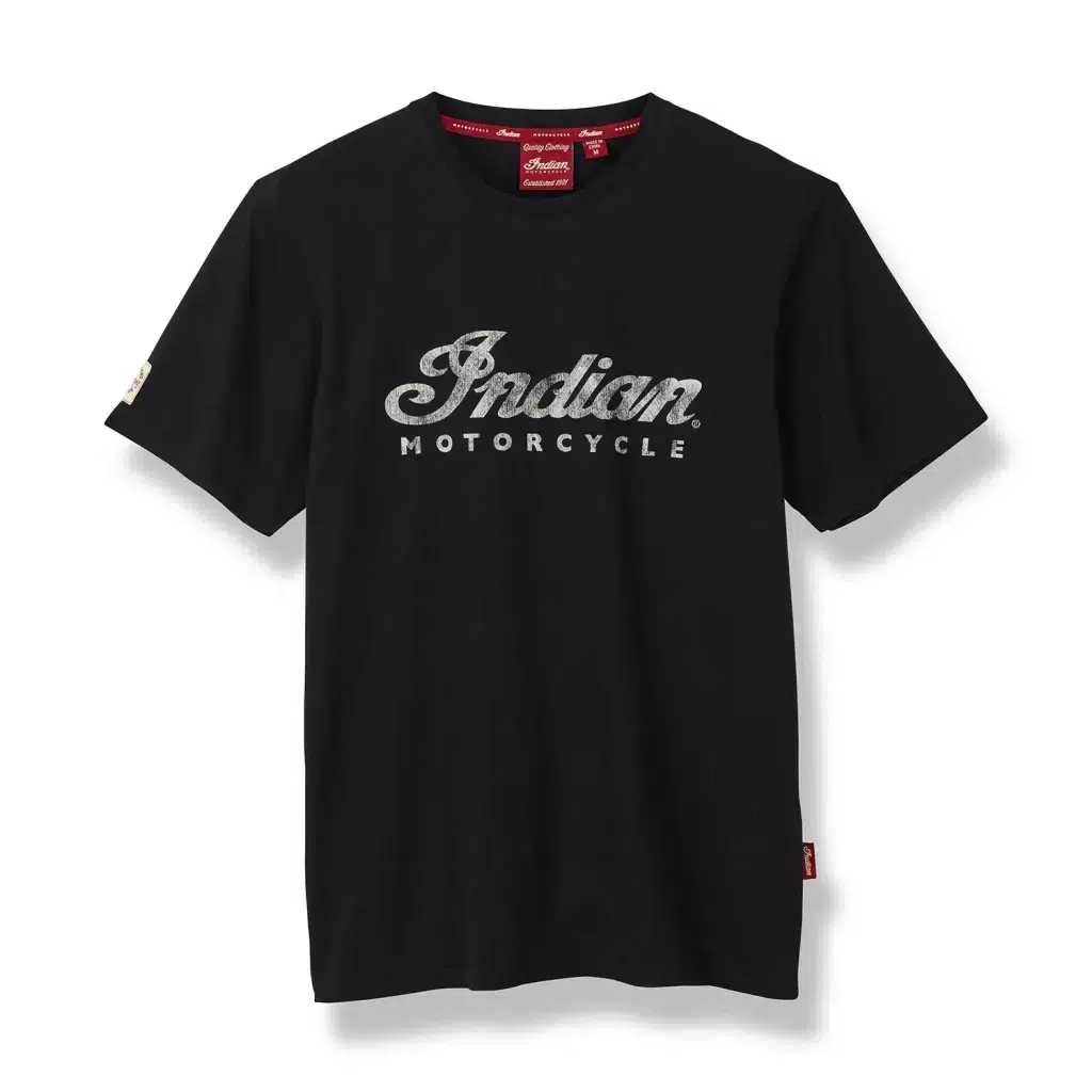 INDIAN MOTORCYCLE MW BK SS SCRIPT LOGO TEE ERKEK TİŞÖRT