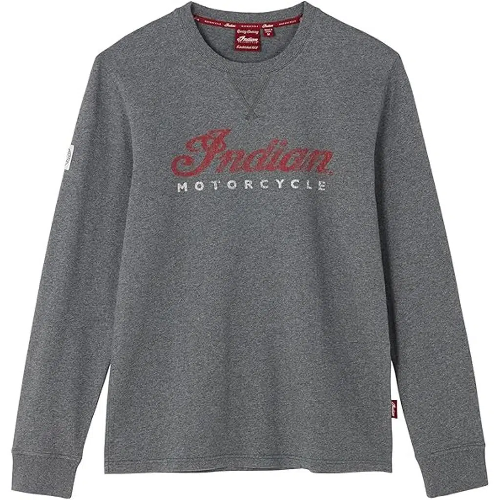 INDIAN MOTORCYCLE MW GY 2 COL SCRIPT LS ERKEK SWEAT