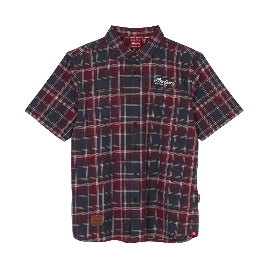 INDIAN MOTORCYCLE MW NY SPRINGFI PLAID GÖMLEK