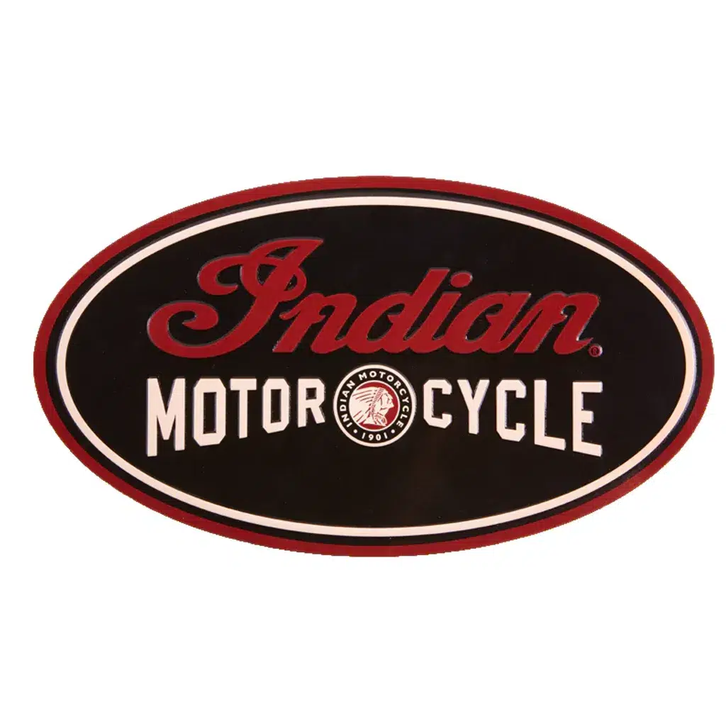 INDIAN MOTORCYCLE SCRIPT LOGO METAL SIGN TABELA